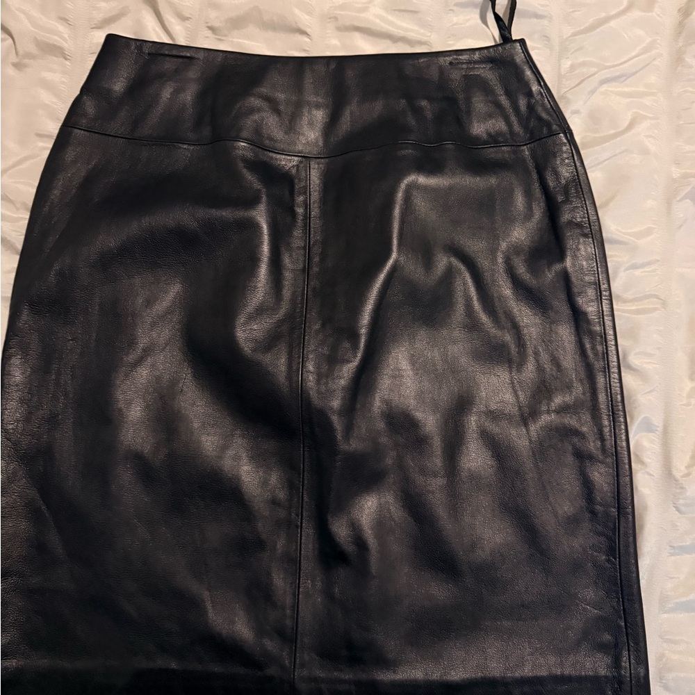 Valerie Stevens Black Leather Skirt